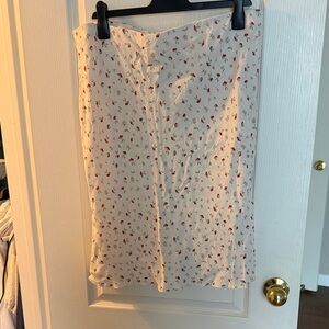 H&M Cream Floral Pencil Skirt